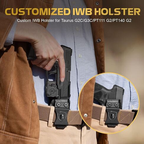 WARRIORLAND Pistol Light Laser & Holster Fit for Taurus G2C/ G3C/ PT111 G2 / PT140 G2, Compact 150-Lumen Trigger Mounted Tactical Weapon Light with Green Laser White LED & IWB Holster, Power Indicator in Kuwait