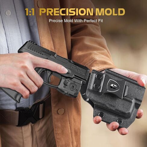 WARRIORLAND Pistol Light Laser & Holster Fit for Taurus G2C/ G3C/ PT111 G2 / PT140 G2, Compact 150-Lumen Trigger Mounted Tactical Weapon Light with Green Laser White LED & IWB Holster, Power Indicator in Kuwait