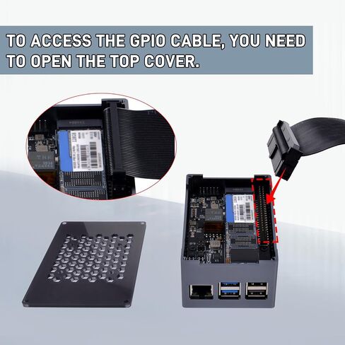 GeeekPi P33 M.2 NVME M-Key PoE+ Hat with Official Pi 5 Active Cooler and Aluminum Case for Raspberry Pi 5, Support M.2 NVMe SSDs 2230/2242/2260/2280 in Kuwait