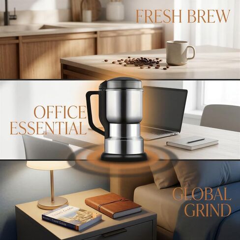 Coffee Grinder Electric with 304 Stainless Steel Body, Portable Spice and Herb Grinder for Fine Powder, 110 V-240 V Multi-Purpose Grain Mill, for Home Use, Kitchen, Travel in Kuwait