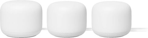Google Nest WiFi - AC2200 (2nd Generation) Router and Add On Access Point Mesh Wi-Fi System (3-Pack, Snow) (Renewed) in Kuwait