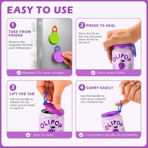 8 Pack Soda Can Lids, Reusable Soda Can Covers, Fits Standard Soda Cans in Saudi Arabia