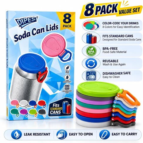 8 Pack Soda Can Lids, Reusable Soda Can Covers, Fits Standard Soda Cans in Saudi Arabia