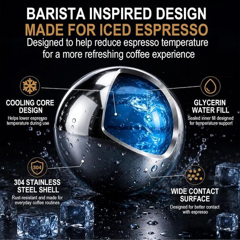 Espresso Cooling Balls 2 Pack with Stand and Storage Case in Kuwait