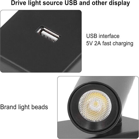 Minimalist LED Wall Reading Light USB Port Wall Lamp for Bedroom 100–240V Aluminium Alloy Material in Kuwait