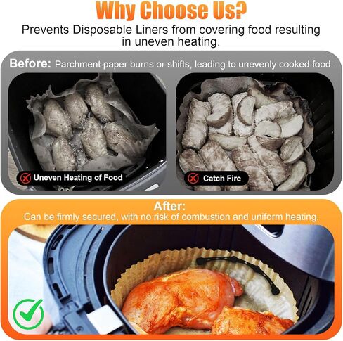 Air Fryer Magnets for Parchment Paper, 4PCS Non-Segmented Design Air Fryer Accessories Locks Liner Magnet Silicone Buckle, Lock Disposable Liners Safely and Prevent Paper to Burn, Black in Saudi Arabia