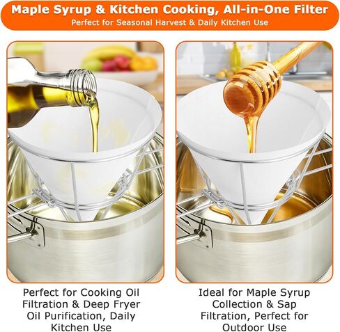 Cooking Oil Fryer Filter, Stainless Cone Oil Strainer Stand Set in Saudi Arabia