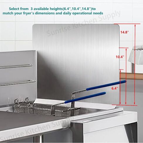Commercial Stainless Steel Fryer Splash Guard 20.5" x 13.5" in Saudi Arabia