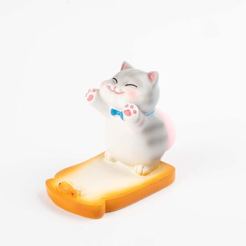Oinas Cute Cat Phone Stand - Phone Holder with Silicone Stress Relief Squishy, Funny Phone Stand Desk Accessory for Bedroom & Office, Gifts for Kitty Lovers (Orange cat) in Kuwait