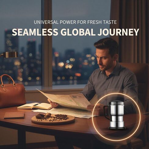 Coffee Grinder Electric with 304 Stainless Steel Body, Portable Electric Spice and Herb Grinder for Fine Powder, 111V to 240V Multi Purpose Grain Mill for Home, Kitchen and Travel in Saudi Arabia
