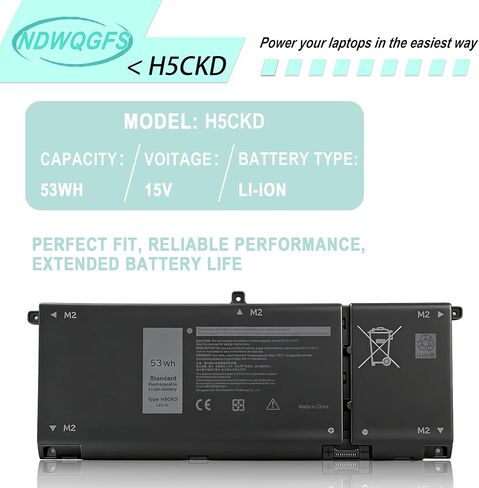 53WH H5CKD Battery Replacement for Dell Inspiron 5400 5406 7405 7300 7500 7306 7506 2-in-1 Silver 5300 5301 5501 5502 5508 5509 5401 5402 5408 5409 Series Latitude 3410 3510 Vostro 5300 5301 7T8CD in Kuwait