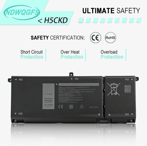 53WH H5CKD Battery Replacement for Dell Inspiron 5400 5406 7405 7300 7500 7306 7506 2-in-1 Silver 5300 5301 5501 5502 5508 5509 5401 5402 5408 5409 Series Latitude 3410 3510 Vostro 5300 5301 7T8CD in Kuwait