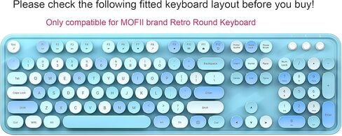 Silicone Keyboard Skin Cover Compatible for MOFII Wireless Keyboard - Retro Full Size Typewriter Keyboard with Round Keycaps and Number Pad (Clear) in Kuwait