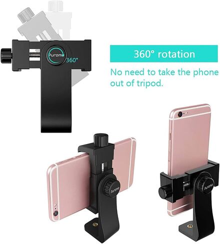 Multi-Function Smartphone Tripod Adapter Cell Phone Holder Mount Clamp Vertical Horizontal Rotation Adjustable in Saudi Arabia