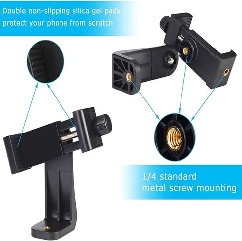 Multi-Function Smartphone Tripod Adapter Cell Phone Holder Mount Clamp Vertical Horizontal Rotation Adjustable in Saudi Arabia