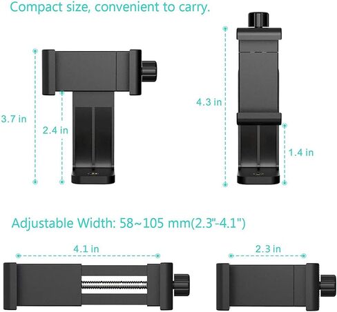 Multi-Function Smartphone Tripod Adapter Cell Phone Holder Mount Clamp Vertical Horizontal Rotation Adjustable in Saudi Arabia