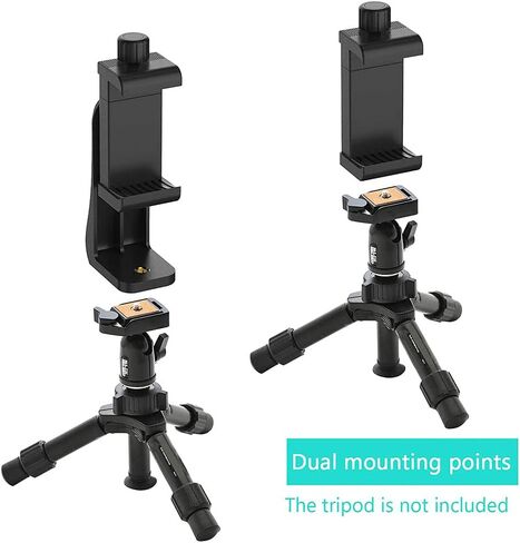 Multi-Function Smartphone Tripod Adapter Cell Phone Holder Mount Clamp Vertical Horizontal Rotation Adjustable in Saudi Arabia
