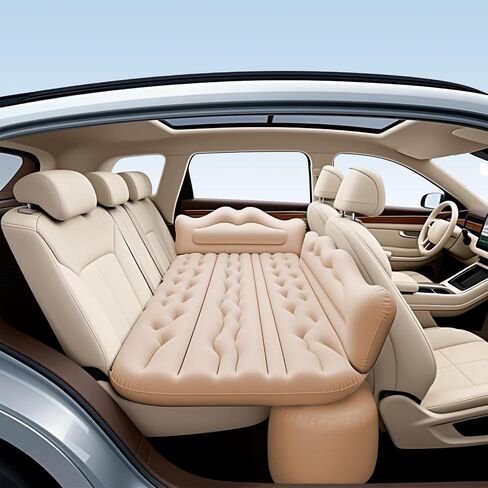 BEBAS Car Air Mattress Back Seat, SUV Truck Inflatable Camping Bed, Beige in Saudi Arabia