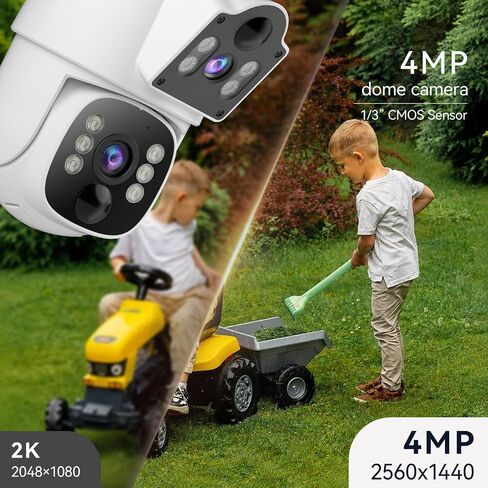 Solar Security Cameras Wireless System with 12" Monitor, 4MP in Kuwait