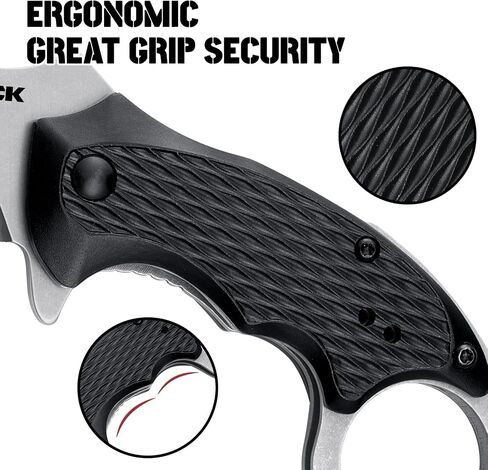 RBLACK Claw Folding Knife for Men, Black Stainless Steel Blade, Aluminum Handle with Clip, Small Pocket Knives for EDC Camping Fishing Hiking Outdoor in Kuwait