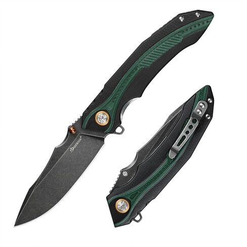 Knives VG10 Steel Folding Knife for Men G10 Handle EDC Tactical Pocket Knife for Outdoor Camping Hunting Survival (Black stone wash) in Kuwait