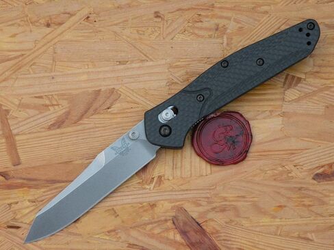 Benchmade 940 Blue Class Folding Knife, Plain Edge/Satin Finish CPM-S90V Blade/Carbon 940-1 in Kuwait