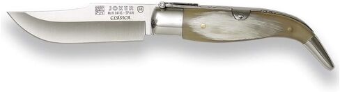 Joker Pocket Knife Classic NA109 Albacete with Bull Horn Handle, Blade 3.14 inches MOVA Stainless Steel, Includes Sheath, Fishing Tool, Hunting, Camping and Hiking in Kuwait