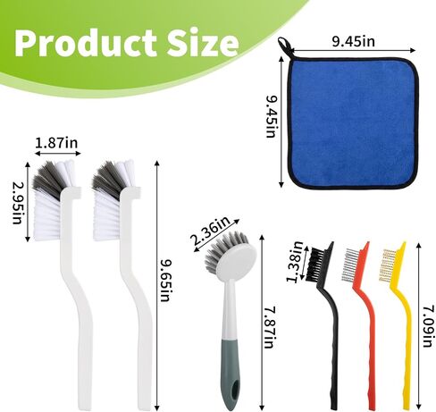 Air Fryer Cleaning Brush Set, Air Fryer Cleaner Brush Multi-Purpose Kitchen Cleaning Tools, Non-Scratch Air Fryer Accessories for Glass Air Fryer, Air Fryer Oven, Grill, Kitchen Appliances in Kuwait