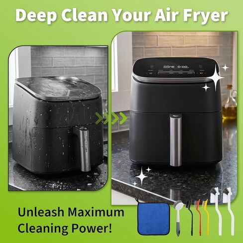 Air Fryer Cleaning Brush Set, Air Fryer Cleaner Brush Multi-Purpose Kitchen Cleaning Tools, Non-Scratch Air Fryer Accessories for Glass Air Fryer, Air Fryer Oven, Grill, Kitchen Appliances in Kuwait