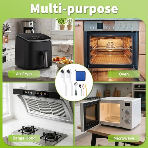 Air Fryer Cleaning Brush Set, Air Fryer Cleaner Brush Multi-Purpose Kitchen Cleaning Tools, Non-Scratch Air Fryer Accessories for Glass Air Fryer, Air Fryer Oven, Grill, Kitchen Appliances in Kuwait