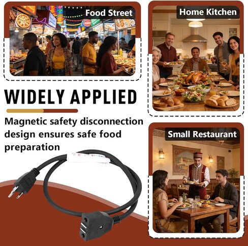 9001150010 Break-Away Magnet Power Cord Compatible with Masterbuilt 10L XL Electric Fryer, Magnet Deep Fryer Cord Replacement Electric Fryer Models MB20012420 and MB20010326 in Kuwait