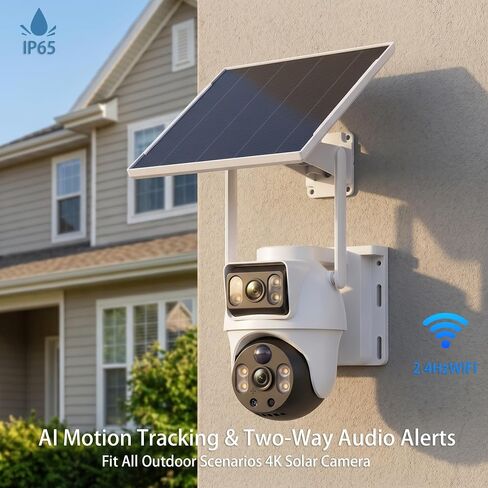 XIAOVV 8MP Outdoor Solar Security Camera 2.4GHz Wireless Wi-Fi IP65 in Kuwait