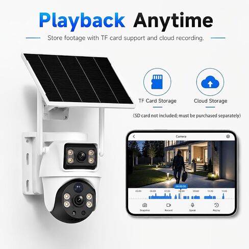 XIAOVV 8MP Outdoor Solar Security Camera 2.4GHz Wireless Wi-Fi IP65 in Kuwait