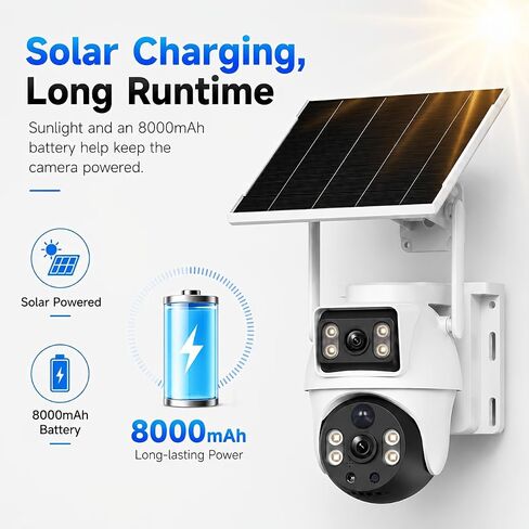 XIAOVV 8MP Outdoor Solar Security Camera 2.4GHz Wireless Wi-Fi IP65 in Kuwait