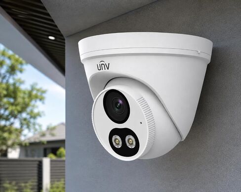 UNV IPC3618LB-ADF28K-DL 8MP 4K PoE Turret IP Security Camera, ColorHunter Smart Dual Light, Human & Vehicle Detection, 120dB True WDR, Built-in Microphone, IP67 Outdoor, 2.8mm Lens. in Saudi Arabia