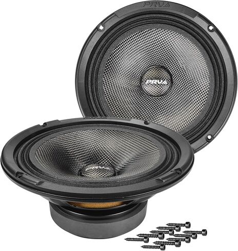PRV AUDIO Carbon Fiber 8" Midrange Speaker 450 Watts 4 Ohm Pair 8MR450CF-4 Water Resistant Car Audio Loudspeaker for Boat UTV 4-Wheeler Motorcycle and Door Panels (2 Speakers) in Kuwait