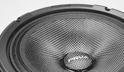 PRV AUDIO Carbon Fiber 8" Midrange Speaker 450 Watts 4 Ohm Pair 8MR450CF-4 Water Resistant Car Audio Loudspeaker for Boat UTV 4-Wheeler Motorcycle and Door Panels (2 Speakers) in Kuwait