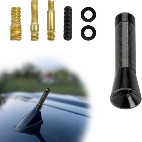 Car Short Antenna, 1.37 Inch Mini Aluminum Alloy Car Aerial Antennas for AM/FM Radio Reception, Stubby Carbon Fiber Roof Mount Antenna Replacement for Most Vehicles (Black, 1.37 inches) in Saudi Arabia