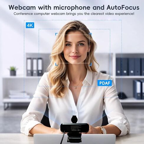 4K USB-A Webcam with Privacy Cover and Universal Clip in Saudi Arabia