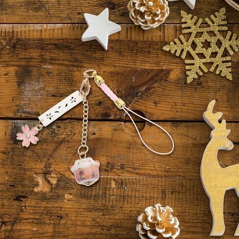 Delicate Cherry Blossom Lucky Cat Phone Lanyard Cute Japanese Maneki Neko Charm for Smartphones Lightweight Electronics Hanging Decor in Saudi Arabia