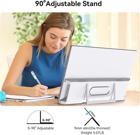 Prechen 21.5 Inch Portable Touchscreen Monitor, 1080P Computer Touch Screen w/VESA Stand Touch PC Display, 75Hz, Multi-Touch Monitor, DC HDMI & USBC for Phones PC Phone Business,White in Kuwait
