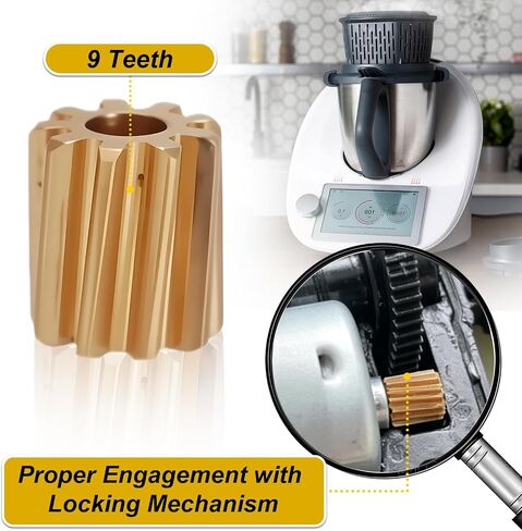 MotoParty Brass Lid Lock Gear for Thermomix TM5 TM6, 9-Tooth in Saudi Arabia