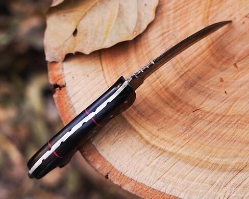 Handmade Damascus steel Karambir knife/Razor Sharp Fixed blade/Survival, Defence, EDC/Black Diamond wood handle, with leather sheath in Kuwait