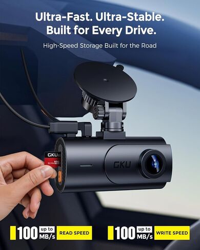 GKU 128GB Memory Card for Dash Cam with Card Reader, High Endurance Card for Daily Driving Recording and Loop Recording in Kuwait