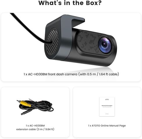 ATOTO AC-HD30BM AHD 1080P 30fps On Dash DVR Camera, 147.2° Wide Angle,WDR in Saudi Arabia