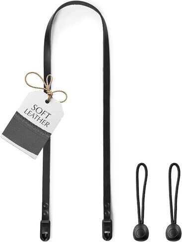 C Coiro Slim Leather Camera Strap with Quick Release, Neck Adjustable Camera Shoulder Strap SLR, Big, Black in Kuwait