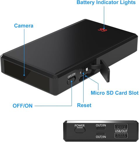 WiFi Hidden Camera Portable Charger - HD 1080P Wireless Nanny Cam for Home/Office Use - Night Vision in Kuwait
