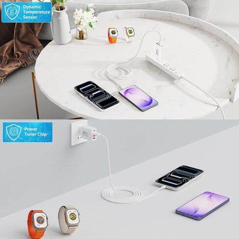 European Travel Plug Adapter, 60W 4-Port (2 USB-C & 2 USB-A) Fast Charger in Kuwait