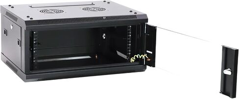 AEONS 4U Professional Wall Mount Network Server Cabinet Enclosure 19-Inch Server Network Rack 18-Inches Deep Black Glass Door in Kuwait