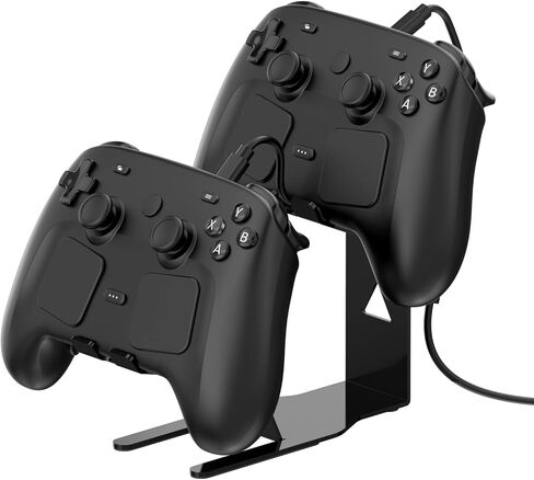 Universal Metal Desktop Stand for Steam Controller 2 with Charging Cable, Two Gamepads Holder for PS5, Xbox Series X, Xbox, 360, Ps5, Ps4, Switch with Non Slip Pads in Saudi Arabia